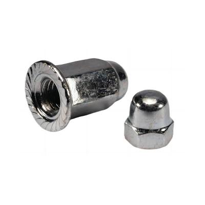 China Water Treatment Black Oxide Steel Alloy Hex Cap Nuts Zinc Plated Hex Domed Cap Nut Nickel Plated Dome Nut for sale