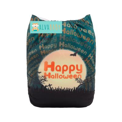 China ALVABABY 2021 Halloween Printed Cloth Diapers Wholesale Reusable Baby Printed Cloth Diapers for sale