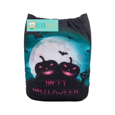 China ALVABABY Halloween Printed Reusable Baby Diapers Baby Cloth Diapers Alvababy Washable Cloth Diapers for sale