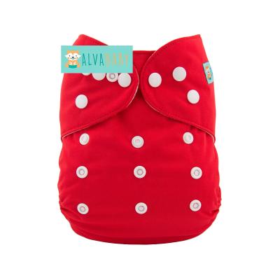 China ALVABABY Printed Alva Cloth For Babies With inserts washable diapers one size pocket diaper for sale