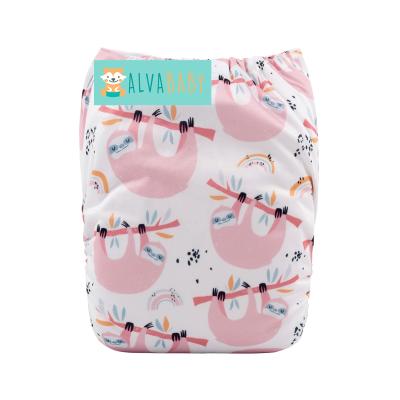 China ALVABABY Pocket Reusable Diaper Cloth Printed Eco-friendly Modern Diaper With Baby Diaper Insert for sale