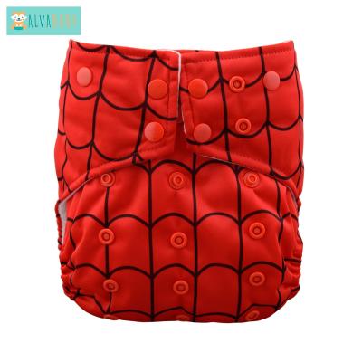 China ALVABABY Cobweb Baby Joy Modern Cloth Diaper Pocket Printed Red Diapers for sale