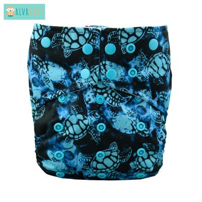 China ALVABABY printed turtle printed diaper AI2 reusable cloth baby products for sale diapers for sale