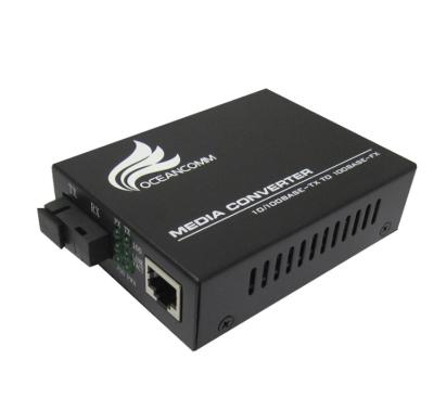 China Fast FTTH 10/100M Ethernet SC 1RJ45 Single Fiber BIDI Optical Media Converter for sale