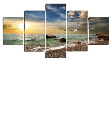 China New Modern Classical/Postmodern Home Decor Painting Seagull Animal Painting Sunset Landscape Painting Wall Art Poster Print for sale