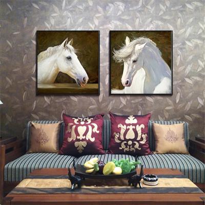 China Waterproof+ECO-Friendly+High Definition Painting Horse Head Restaurant Wall Hanging Modern Creative Decorative Geometric Background Painting for sale