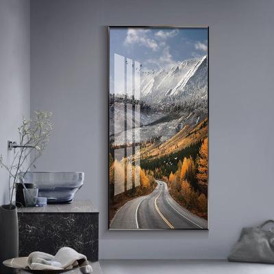 China Waterproof+ECO-Friendly+High Definition Nordic Style Corridor Painting Large Landscape Painting Porch Decoration Modern Hallway Vertical Wall Hanging Painting for sale