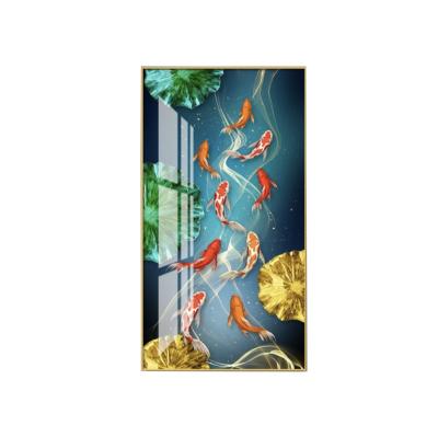 China CLASSIC Modern Decorative Fantasy Simple Modern Simple Light Wall Painting Entrance Porch Entrance Hallway Wall Painting Luxury Hanging Fish EL for sale