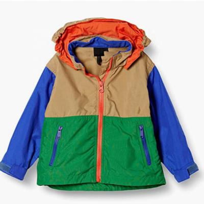 China Sun Hooded Detachable Block Sleeve Boys and Girls Color Matching Zippered Long Ditch Coat for sale