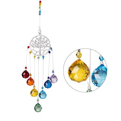 China Europe Hanging Crystal Ball Rainbow Maker Prism Colorful Light Catcher Wind Chime for Window Garden Pendant Decoration Fairy Decor for sale