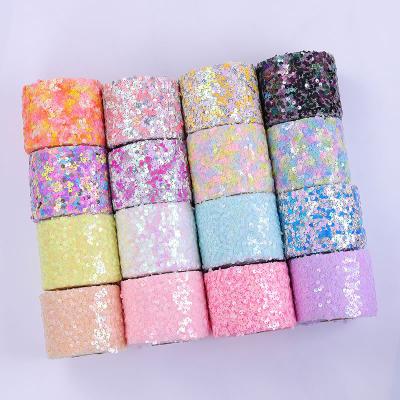 China 5yards/lot 60mm 80mm Fashion Sequin Organza Stain Ribbon For Gift Bow Wrapping Clothes Accessories Sewing Decoration for sale