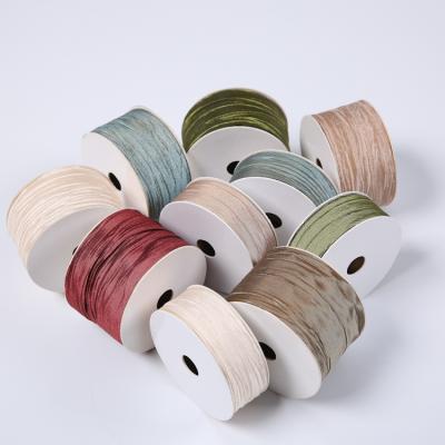 China Wholesale Cheap Factory Price Fashion Decorative Wrinkle Fold Chameleon Ribbon Edging Roll For Gift Wrap for sale