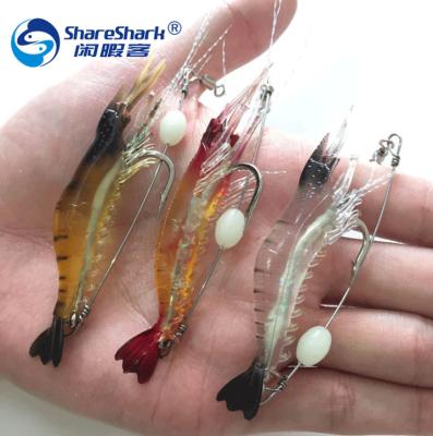 China Noctilucent Shrimp Lure Hook Shrimp Integrated Luminous Kit Bait Jig Hook Shrimp Winter Fishing Lure Sea Sabiki Gently for sale