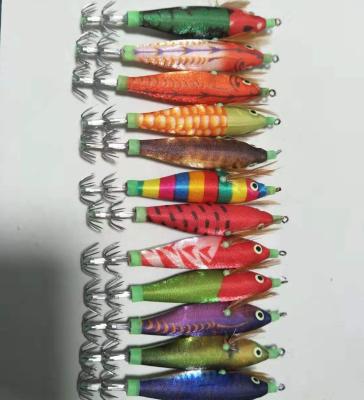 China Wholesale Hook Fishing Lure Fish Squid Shrimp Bait Wooden Jig Hook Bait Attraction for sale