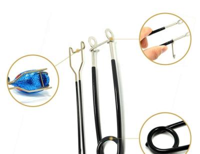 China 2Pcs/Set Stainless Steel Fish Mouth Opener Jaw Spreader Lock Hook Remove Fish Gag Mouth Opener Fishing Lip Clip Tools for sale