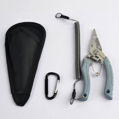 China Outdoor Activities Fishing Pliers Stainless Steel Pliers Fishing Cutter Fishing Scissors With Knife Protector Bag for sale