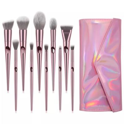 China 10pcs Professional Synthetic Fiber Black Private Label Makeup Brush Set Eyeshadow Base Cosmetic Brush for sale