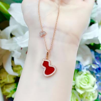 China 2021 Popular Religious Jewelry Carnelian Rhinestone Jade Jewelry Necklace For Women for sale