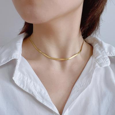 China Hiphop Snake Chain Necklace 18K Stainless Steel Necklace 18K Real Gold Necklaces Charms For Jewelry Making for sale