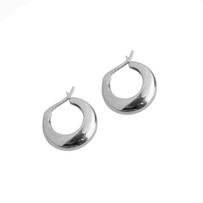 China TRENDY S925 Sterling Silver Earrings Ins Temperament Earrings 18K Gold Plated Geometric Circle Earrings for sale