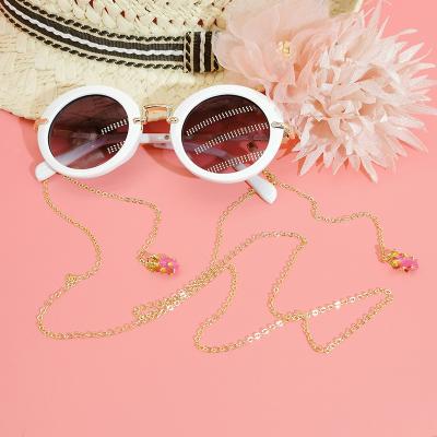 China 18K Gold Plated 18K Brass Popular Ins Student 18K Brass Sunglasses Rope Masking Holder Dragon Fruit Sunglasses Chain Cute for sale