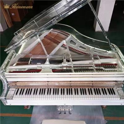 China Lucite Crystal Grand Piano With White Acrylic Rim In Mechanical And Semi Transparent Concert Durable Service for sale