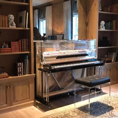 China Mechanical manufacturers the direct sale of the clear quarter grand piano for sale with Acrylic Crystal Piano Bench for sale