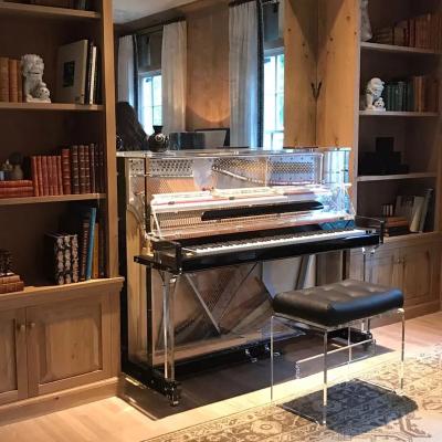 China Best Selling Mechanical Self Playing Glass Mechanical Keyboard Acrylic Crystal Piano With Bench For Hotel for sale