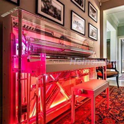 China Crystal Opening Grand Piano For High Grade White Mechanical Luxury Furniture Acrylic Transparent Home Decoration for sale