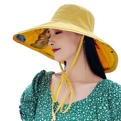 China Waterproof Summer Women Sun Hat Outdoors Beach Extra Wide Brim bucket hat 2022 for sale