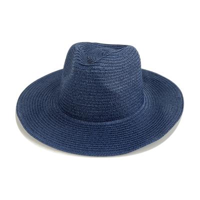 China Striped Wholesale Plain Straw Plaited Article Beach Sunshade Panama Straw Hats For Women for sale