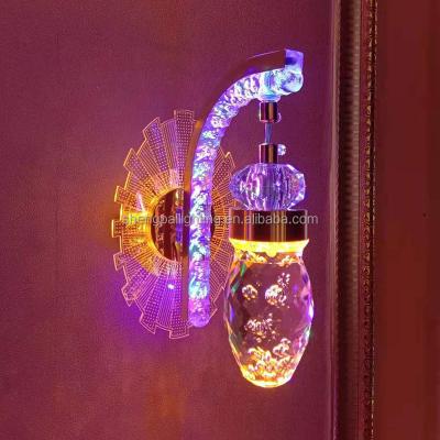 China 2021 New Modern Designed Acrylic Decor Bedroom Wall Light Metal Wall Sticker Lamp For Living Room Home RGB Wall Lamp 220V for sale