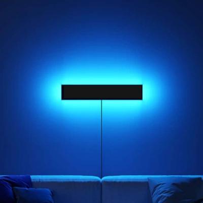 China 2021 New Design Hotel Decor Wall Lamp Modern Remote Control Smart Bedside Lights RGB Wall Light Art for sale