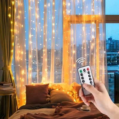 China Remote Control LANDSCAPE USB LED Icicle String Lights 8 Modes Curtain String Light for Wedding Party Curtain Garden Decoration for sale