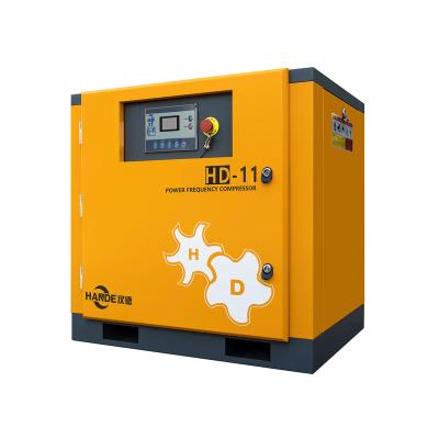 China Lubricated 7.5KW 10HP Fixed Gear Screw Air Compressor HD-7D5 for sale