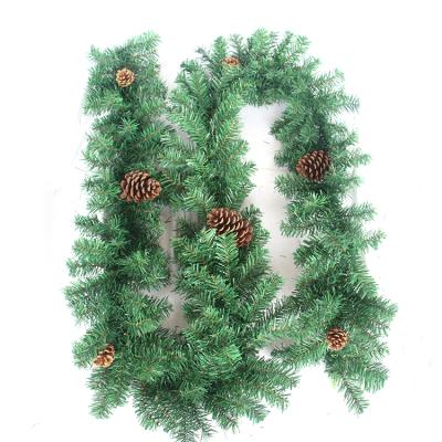 China Outdoor Hanging Green Christmas Wreath PVC Christmas Decoration Top Quality DIY Accessory for sale