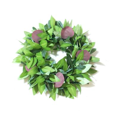 China Handmade Wholesale Affordable Hung Up On Door Easter Green Leave Twig Braid For Home Decoration for sale