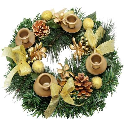 China Fashionable Factory Wholesale Christmas Candlestick Wreath Handmade Christmas for sale