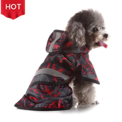 China Sustainable Pet Products Pet Clothes Windproof Rainproof Reflective Dog Clothes Large Dog Raincoat for sale