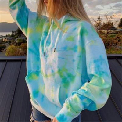 China Luxsun 2021 Custom Fashion Logo Vintage Women Hoodie Colorful Anti-wrinkle Trends Tie Dye Hoodies for sale