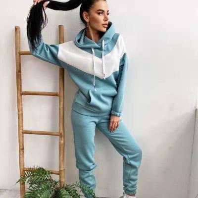 China Anti-wrinkle Luxsun 2021 Custom Logo Spring and Autumn New Usa Women's Clothing Sports and Leisure 2 Pieces Set Hoodies Suit for sale