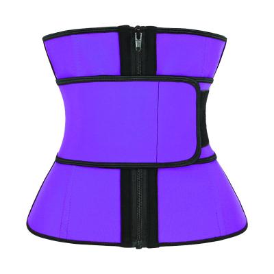 China Antibacterial Plus Size Custom Designs Latex Single Pink Purple Blue With Front Zipper Belt Strap Waist Trainer for sale