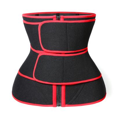 China New Design Antibacterial Compression Neoprene Waist Trimmer Top Slimming Fitness Sweat Double Belt Waist Trainer for sale