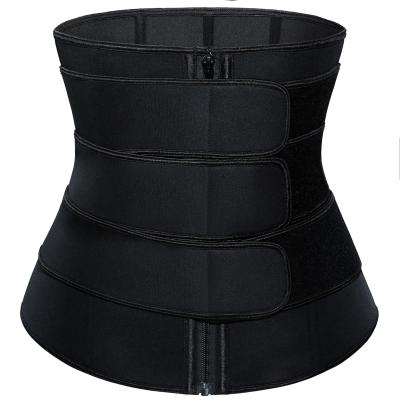 China Antibacterial Gym Slimming Underbust 3 Adjustable Belt Zipper Sauna Strap Corset Triple Waist Trainer For Men for sale