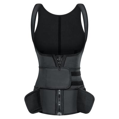 China New Arrival Antibacterial Latex Belly And Waist Control Hooks Latex Cincher Zipper Trainer Vest For Men for sale