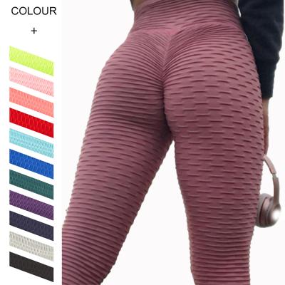 China Seamless gym sport fitness yoga leggings crack! crack! Womens Butt High Waist Yoga Pants Breathable Anti Cellulite for sale