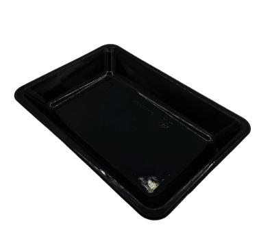 China Disposable Tray PP Disposable Black Food Packaging Plastic Food Tray For Supermarket Display for sale