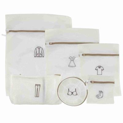 China High quality environmental protection laundry classification washing 130g thickened six-piece mesh laundry bag for sale