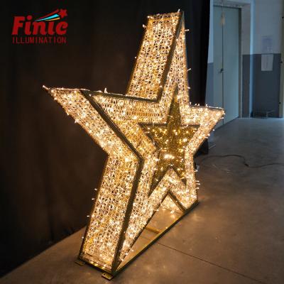 China Commercial Use Wholesale Decoration Rope String Light All Holiday Ip65 Mall Square Theme Park Outdoor 3D Star Led Motif Light for sale