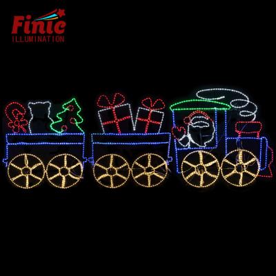 China Commercial Colorful Waterproof 2D Mall Waterproof Store Decor Light String Christmas Train Silhouette Pattern Light 2D Led for sale